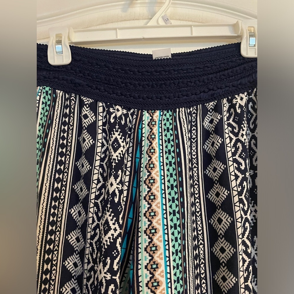 Joe B Black, White & Teal Wide Leg Jumpsuit Pants - Picture 5 of 6